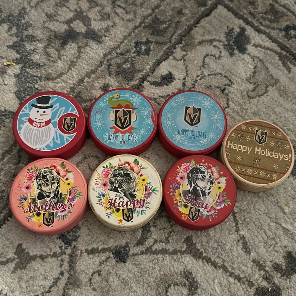 VGK Holiday & Mothers Day Pucks.